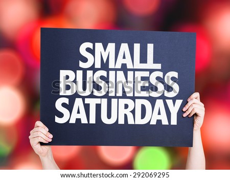 Small Business Saturday card with bokeh background