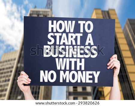 How To Start a Business With No Money card with urban background