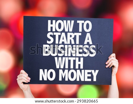 How To Start a Business With No Money card with bokeh background