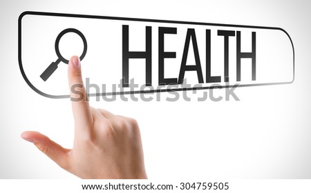 Health written in search bar on virtual screen