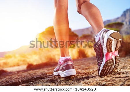 Athlete Running Sport Feet On Trail Healthy Lifestyle Fitness