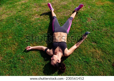 exhausted runner after fitness running workout catching breath