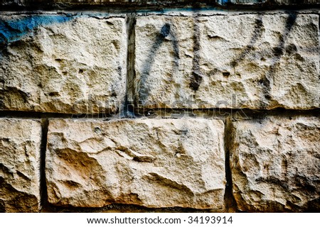 rock wall with graffiti