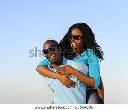 stock photo : Lovely young African American couple together outdoors