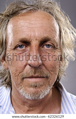Highly detailed portrait of an older man, wrinkled and balding