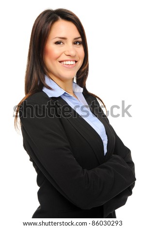 Pretty Confident Brunette In Formal Business Attire Poses For A ...