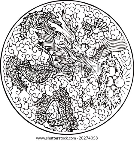 Myth dragon, legendary very severe animal.