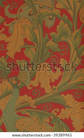 vintage wallpaper whit peacock
