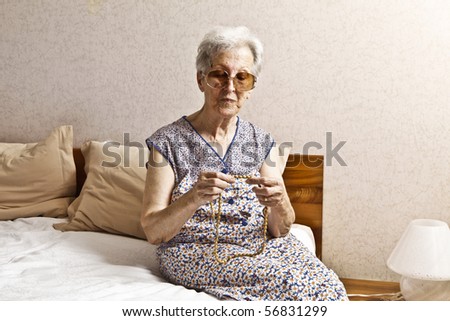 old lady in the bedroom