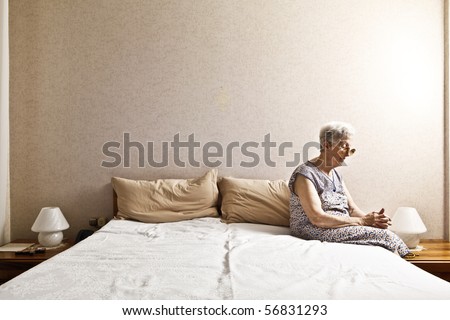 old lady in the bedroom