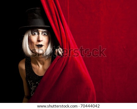 stock photo : cabaret performer on stage looking at the audience