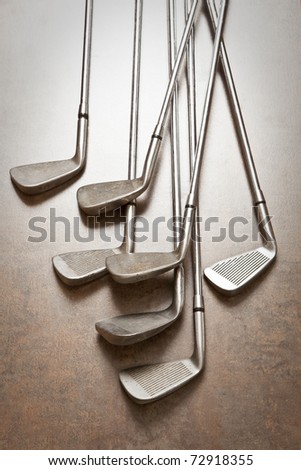golf club on wooden background