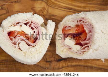 ham and cheese roll sandwich