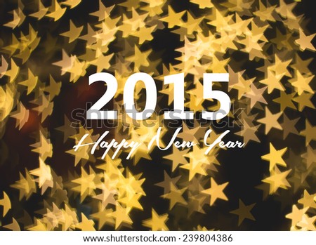 Happy new year card, golden star background