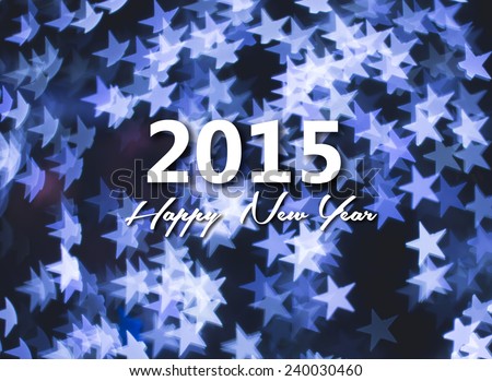 Happy new year card, blue star background