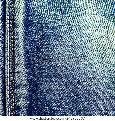 Background of denim blue color with scuffs items