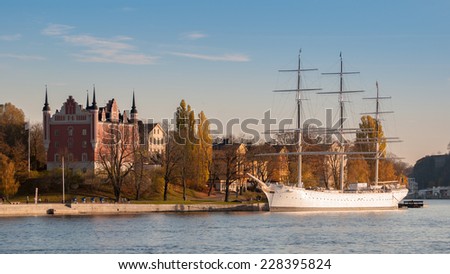 Full-rigged ship in Stockholm