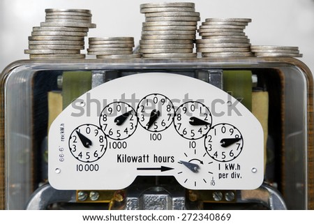 Electrical Meter with Money.A simple and universal way of showing the cost of electricity.