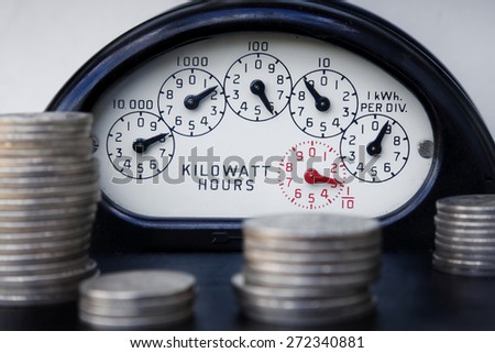 Electrical Meter with Money.A simple and universal way of showing the cost of electricity.
