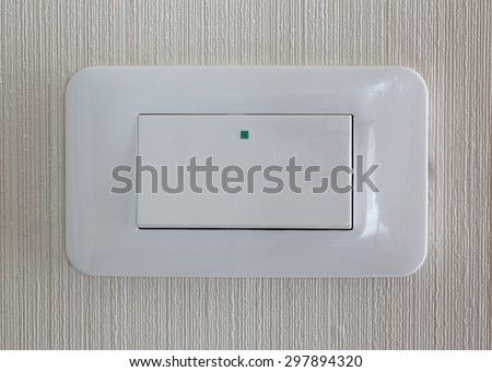 Light switch / White light switch on wallpaper / Concept / On Off