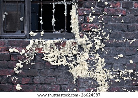 textured old wall and window sheeted foam