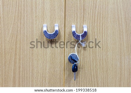 Wood locker with keys