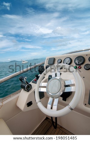 Yacht driver view chill out over the ocean
