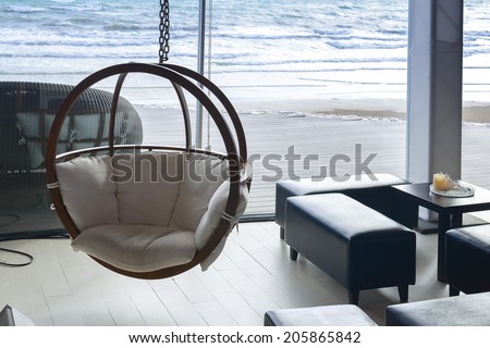 house near beach decoration with hanging chair