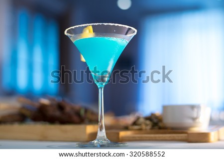 Kamikaze cocktail on dinner table