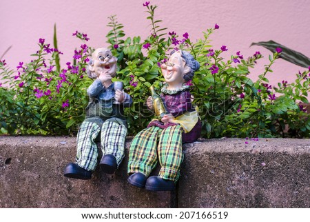 Two dolls which made like grand mom & grand dad