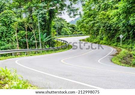 The road curved around like a snake.