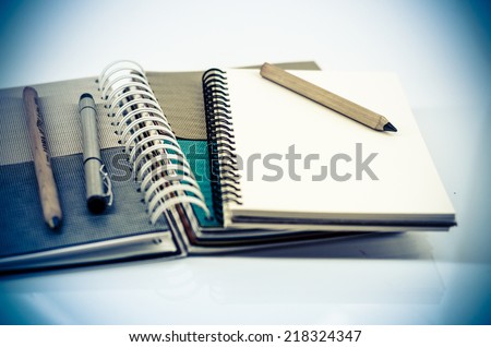 Close up image of blank notebook for you fill you words