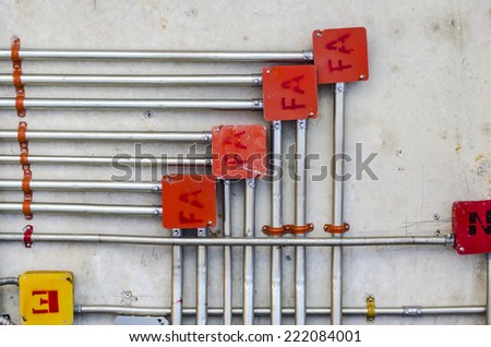 An image of a lot of pipe lines for mechanical, water, electricity, gas, fuel, drainage fire system