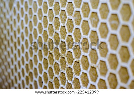 Close up of honeycomb pattern on the wall