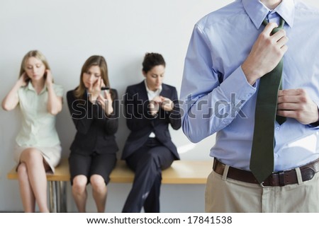 Professionals preparing for job interview