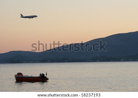 plane is faster then boat, greece