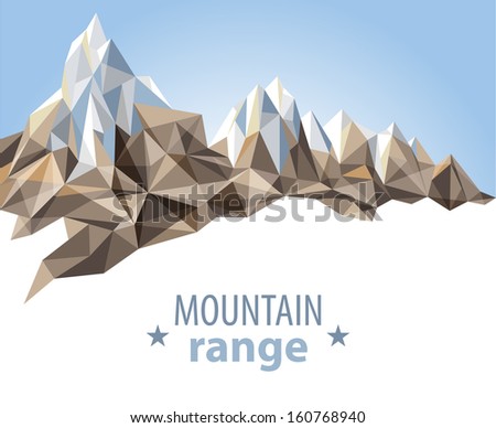 Mountain range in origami style Mountain range in origami style