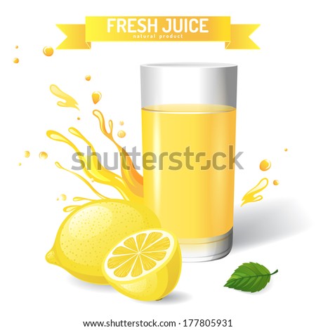 Fresh juice background with lemon Fresh juice background with lemon