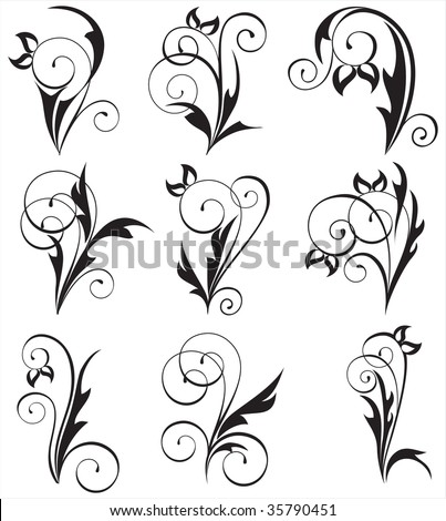 stock vector floral vector design elements
