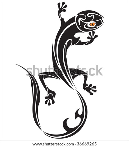 stock vector : vector lizard-tattoo