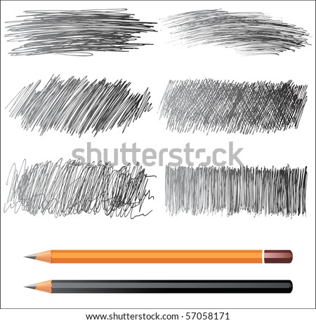 Pencil Drawings Stock Vector Illustration 57058171 : Shutterstock