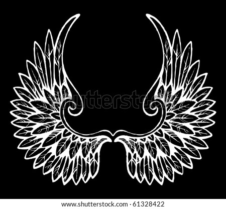 stock vector hand drawn wings
