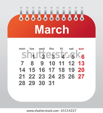 Calendar March 2011 on Calendar 2011  March Stock Vector 65114227   Shutterstock