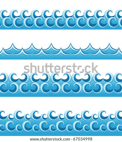 Clipart Waves Border. vector : sea waves borders