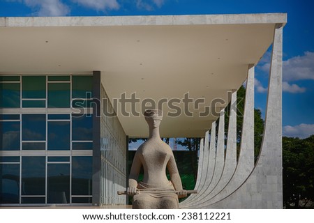 BRASILIA, BRAZIL - JUNE 22, 2014: Supreme Federal Court at the Three Powers Plaza located at the capital of Brazil.