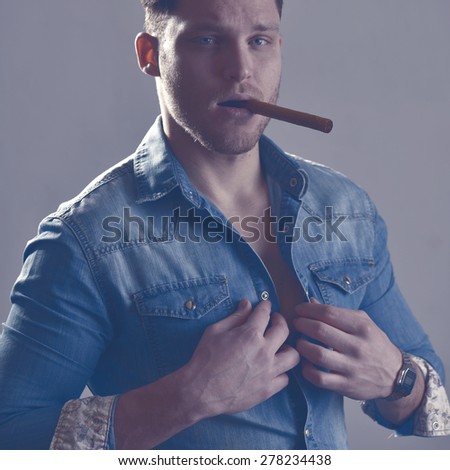 young man with cigar