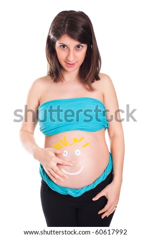 pregnant woman drawing. on pregnant woman#39;s belly