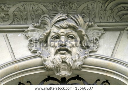 Bas relief carving on Avenue Montaigne Paris France