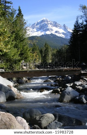 Mt. Hood from the Sandy River Oregon