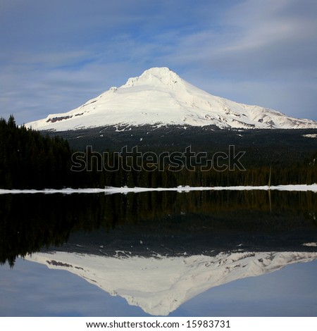 Mt. Hood reflected in Trillium Lake Oregon
